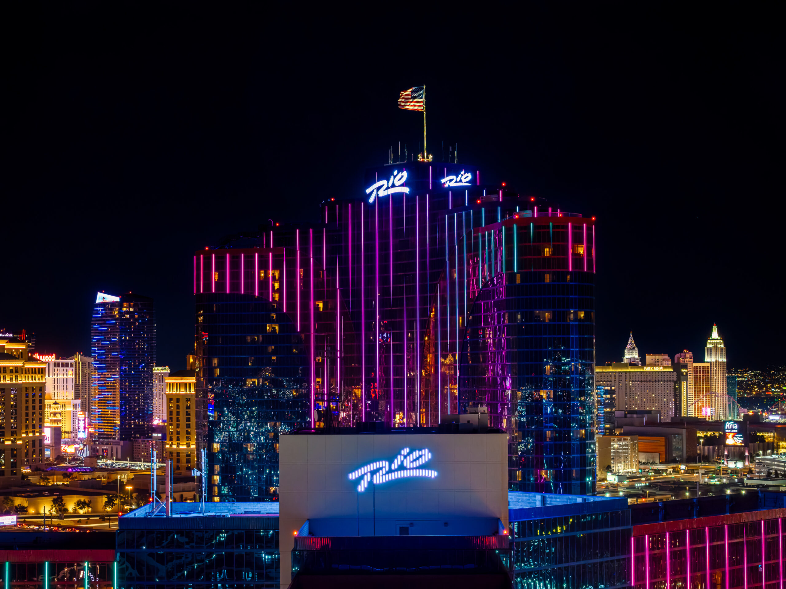 Rio All-Suite Hotel & Casino at night, Las Vegas